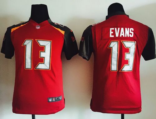 Nike Buccaneers #13 Mike Evans Red Team Color Youth Stitched NFL New Elite Jersey - Click Image to Close